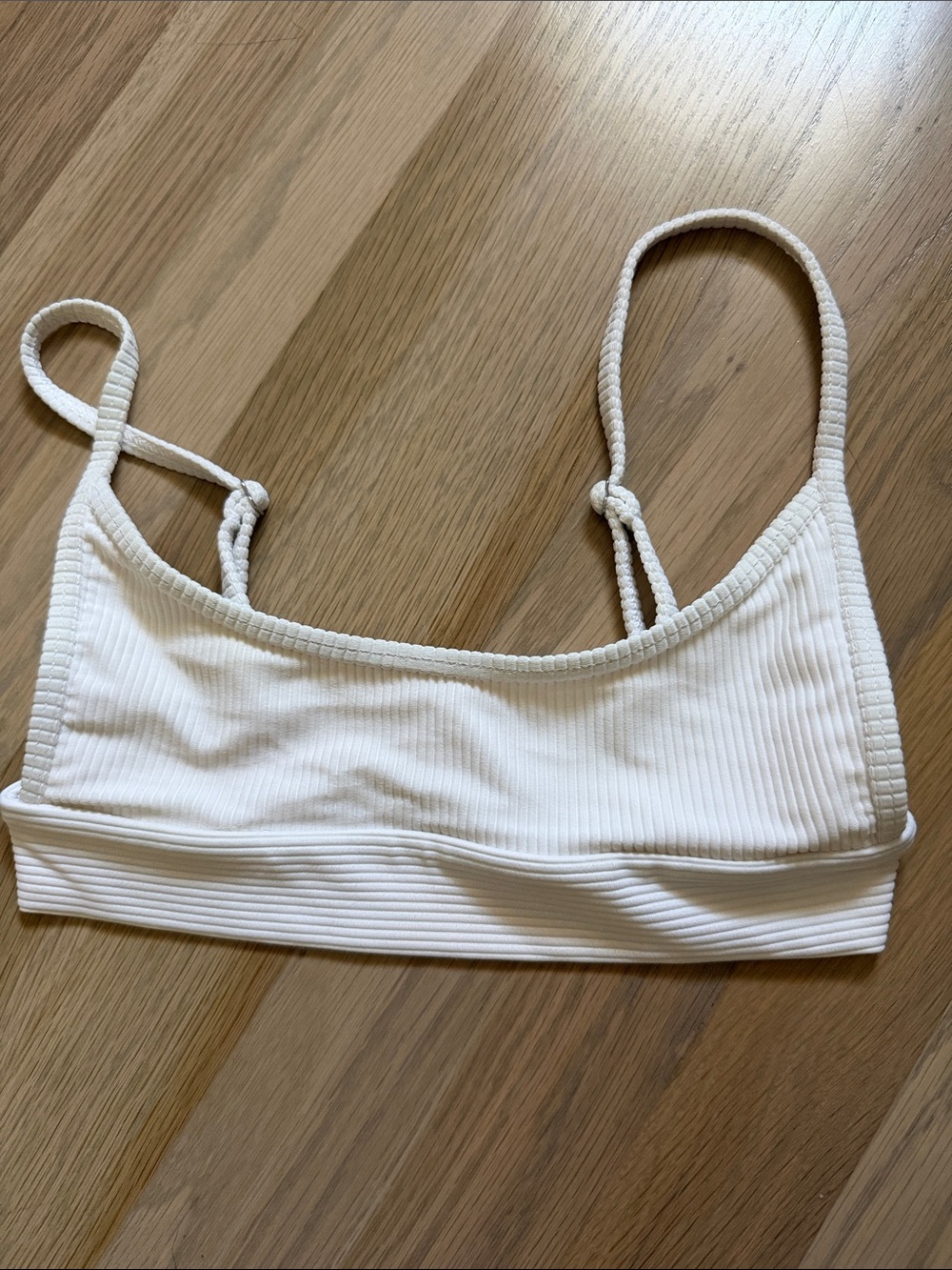 White ribbed bikini top